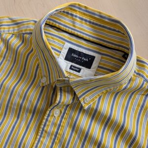 🎀🇨🇵EDEN PARK Paris Yellow and Blue Striped Casual Button Down Shirt